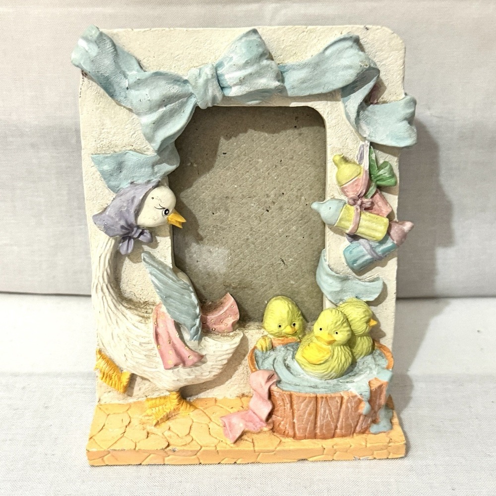 Mother Goose & Her Ducklings Nursery Baby Room Art Picture Easter Frame 4.5x3.5